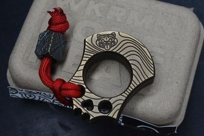 NEW WKRMN Bonehead Derpy 1/4lb Paper Weight Brass w/ Etched Brass Bead