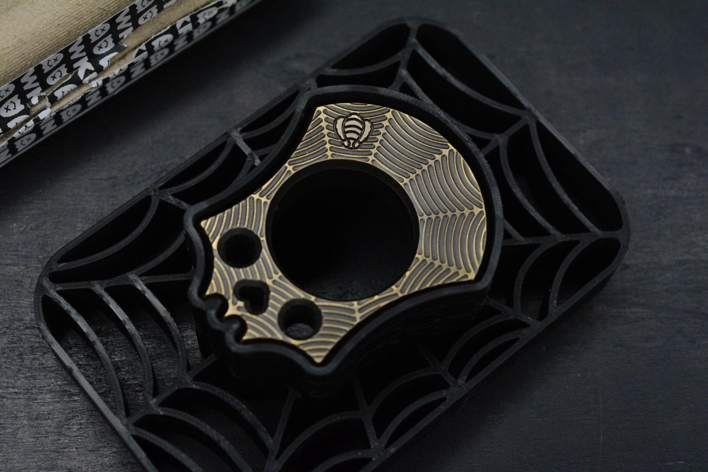 NEW Wkrmn Bonehead Spider Bite - Spider Web Design Brass w/Custom Molar Bead