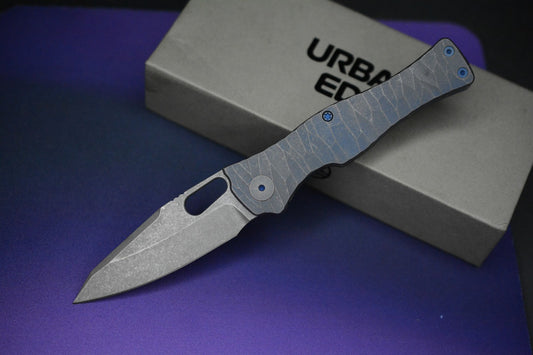 NEW Urban EDC x Demko Castellan N/F - Acid Etched Vanax / Blurple Rock Ti