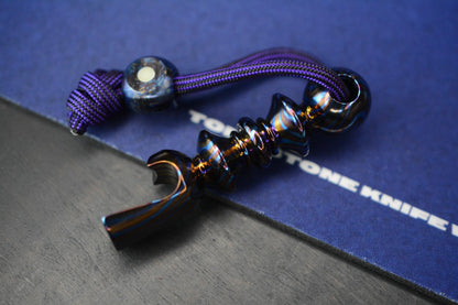 CUSTOM Royal Creations Bottle Opener Pry - Full Mokuti w/ GITD Timascus Bead
