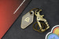 NEW WKRMN DESIGN BLACKENED FRAG TAG w/ Custom Brass Carabiner