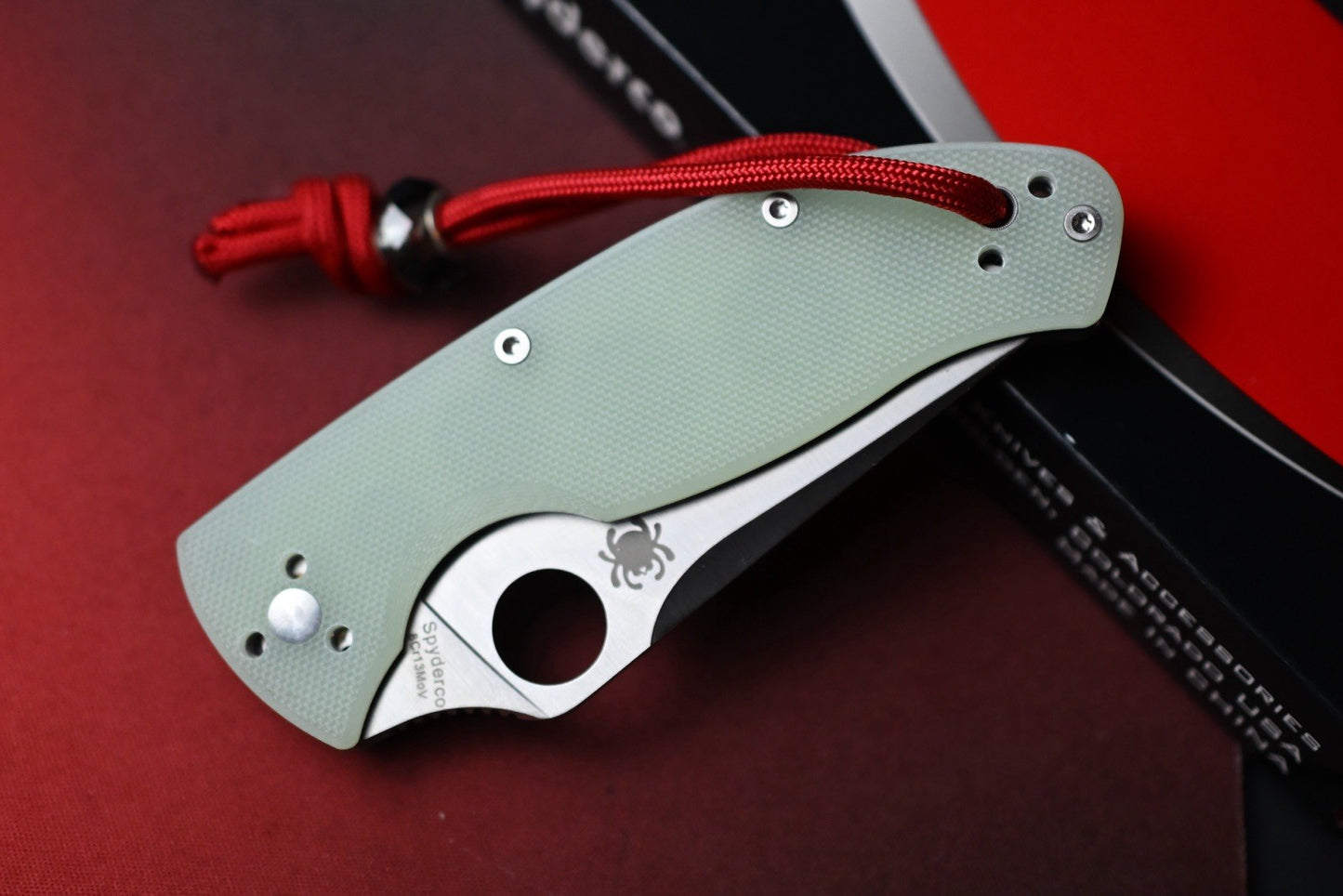 RARE Spyderco Tenacious Tanto - Jade Natural G10 / 8CR13 Stainless w/ TKW Bead