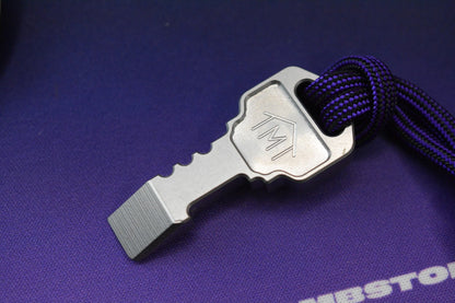 RARE TMT Designs Ti Pry Bar Key w/ Rocked Bead & TKW Patch Re NGMCo Microtech
