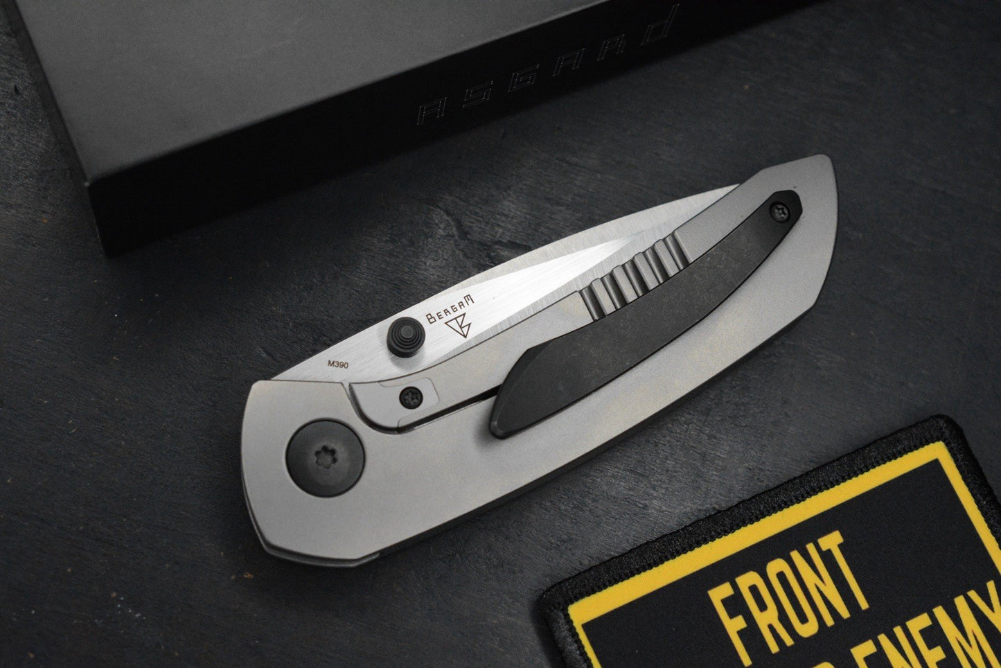 NEW Dalibor Bergam Asgard Ti Integral Handle / DLC Accents / M390 Blade w/ Patch