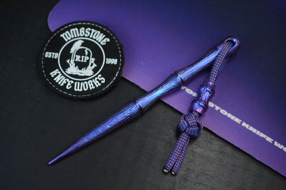 RARE Royal Creations Rock Spike -Ano Purple Ti w/ Custom Matching Bead & Patch