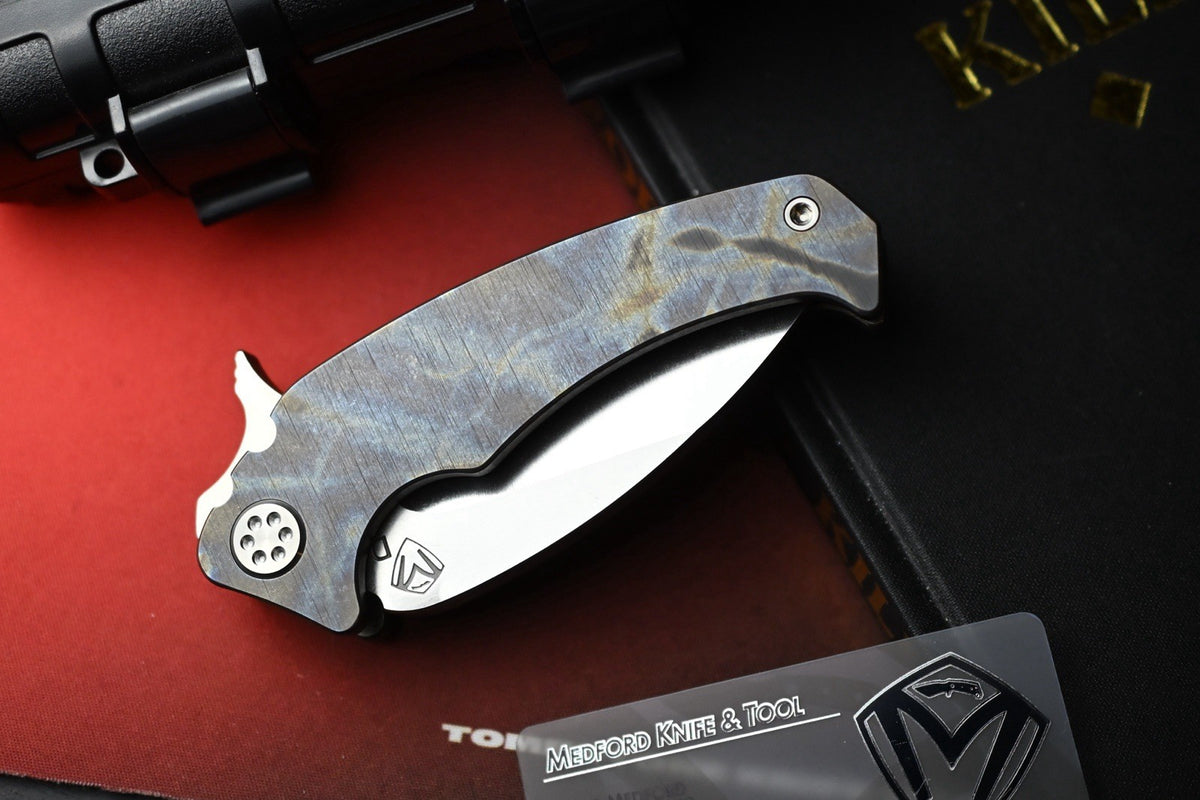 RARE++ Medford FUK Flipper - Striped Ti / D2 Drop Point USA MADE w/ COA & Case