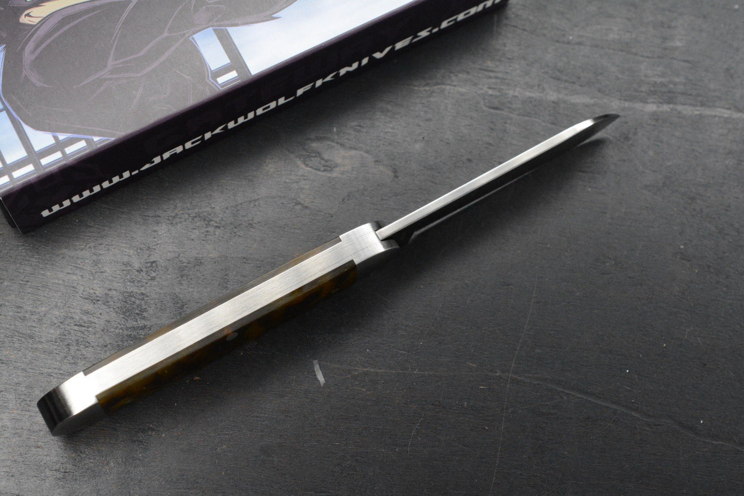 NEW Jack Wolf Gateway Equal End - Tortoise Shell Kirinite /Belt Satin Spearpoint