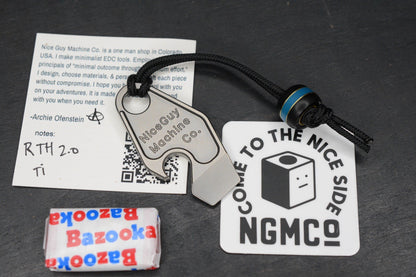 NEW Nice Guy Machine Co Return To Home Fob 2.0 Ti Pry NGMCo w/ Rare Micarta Bead