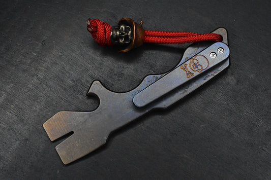 NEW ATTN 2 DETAIL MK3 Anodized Ti Pry Bar #2 w/ Bronze Soldier Bead