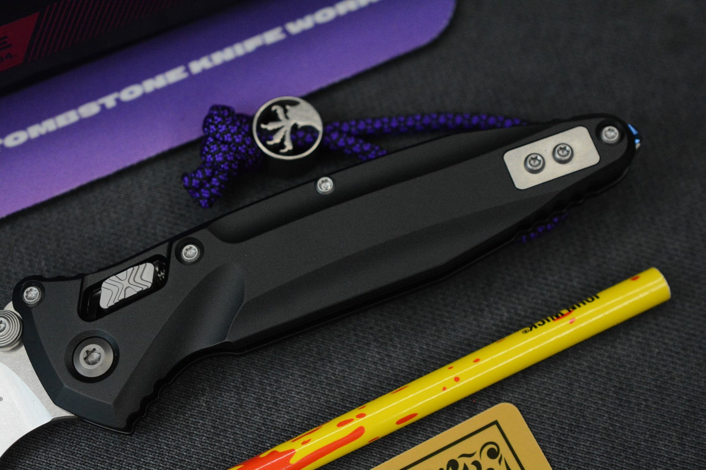 NEW Microtech SocomDelta RAM-LOK Aluminum Black/ M390 w/John Wick Pack & Bead