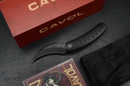 NEW Sneak Reaper Ed’s Manifesto x Cavol - Kage Flipper M390 w/ Black Ti Handle