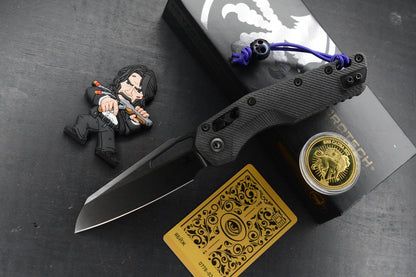 NEW Microtech MSI RAM-LOK Carbon Fiber SHADOW Black DLC w/ John Wick Pack & Bead
