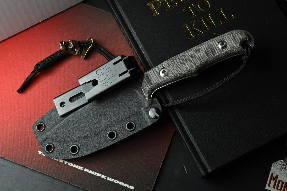 NEW Chris Reeve Knives Backpacker - Black Canvas Micarta w/ Monkey Bead & Patch