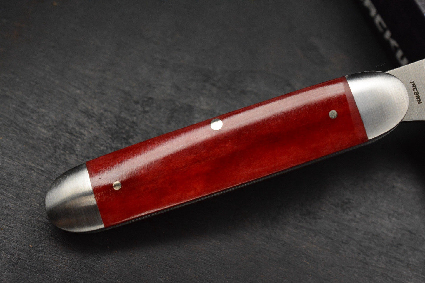 NEW Jack Wolf Knives Gateway Barlow Equal End - Smooth Red Bone/Satin Blade