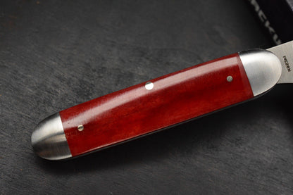 NEW Jack Wolf Knives Gateway Barlow Equal End - Smooth Red Bone/Satin Blade