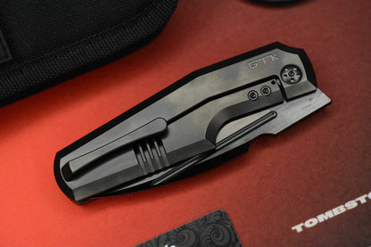 RARE+ Custom Knife Factory x GTK Elementak Black PVD / DLC M398 SN# 032
