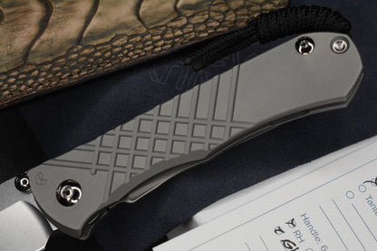 NEW Chris Reeve Umnumzaan DP Magnacut Ti Glass Blasted w/Robertson Gator Sheath