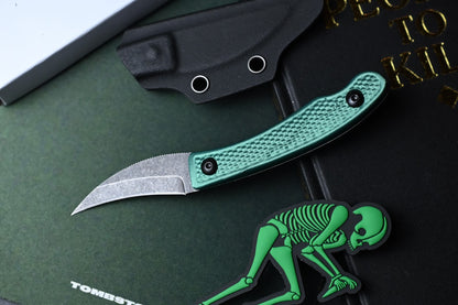 RARE Ed’s Manifesto & Sneakreaper Elvia Field Knife - Green / Acid Stonewash