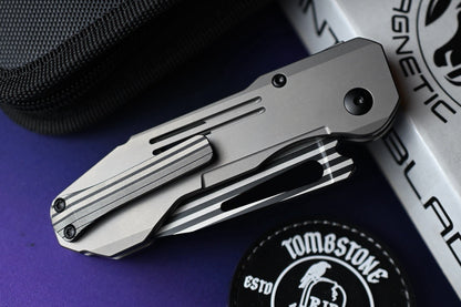 NEW Winterblade Fusion - Natural Titanium Scales w/ Laser Bacon M390 Blade