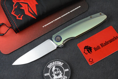 RARE Holt OUTLAW Antique Green Ano / Mirror M390 / Timascus & Copper Accents