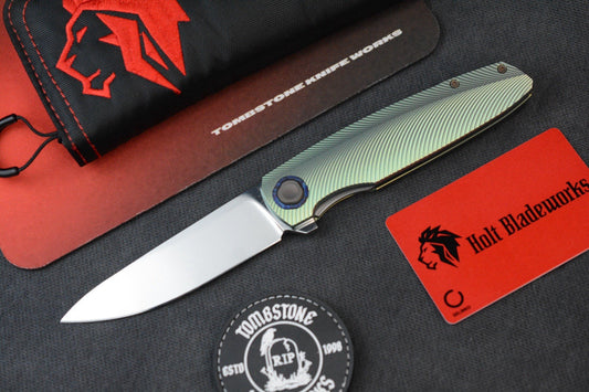 RARE Holt OUTLAW Antique Green Ano / Mirror M390 / Timascus & Copper Accents