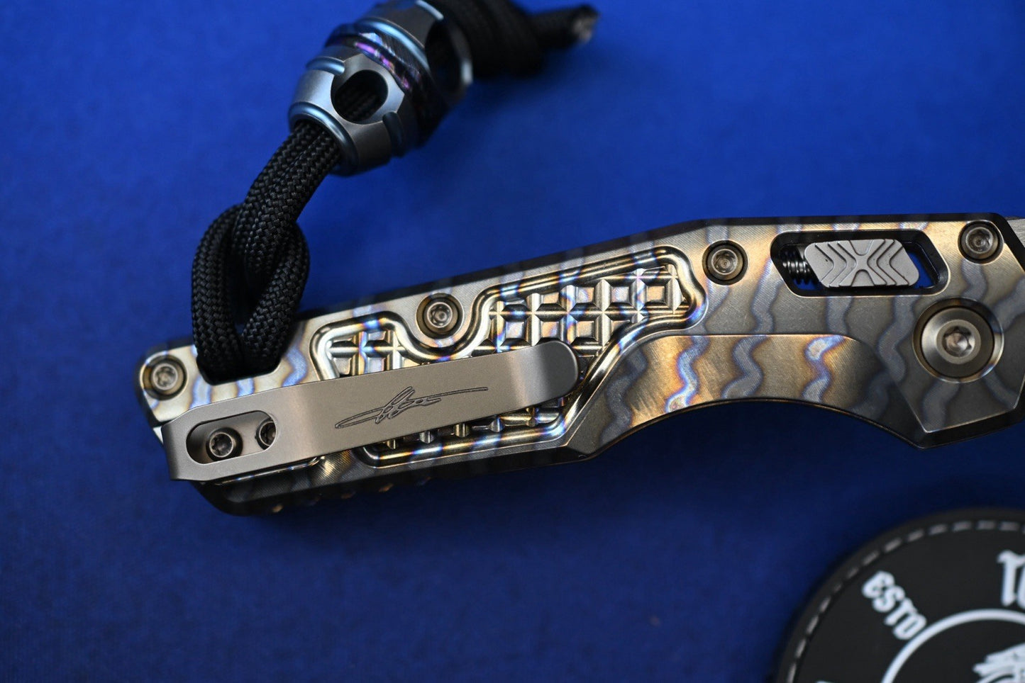 RARE Microtech Custom Flamed Ti Mini MSI “Masterpiece” w/ Custom Bead