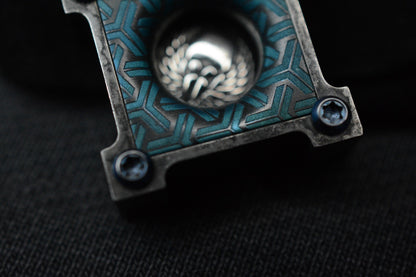 RARE Steel Flame KillboX Crusader Warrior Blued Ti Pendant