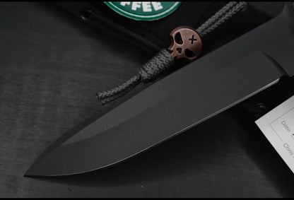 NEW Chris Reeve Knives Green Beret MAGNACUT Black PVD w/Brass Necro Bead & Patch