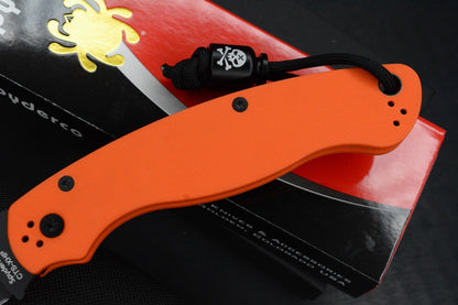 RARE Spyderco EXC Military 2 Black DLC /Orange G-10 Comp Lock w/Poison Bead