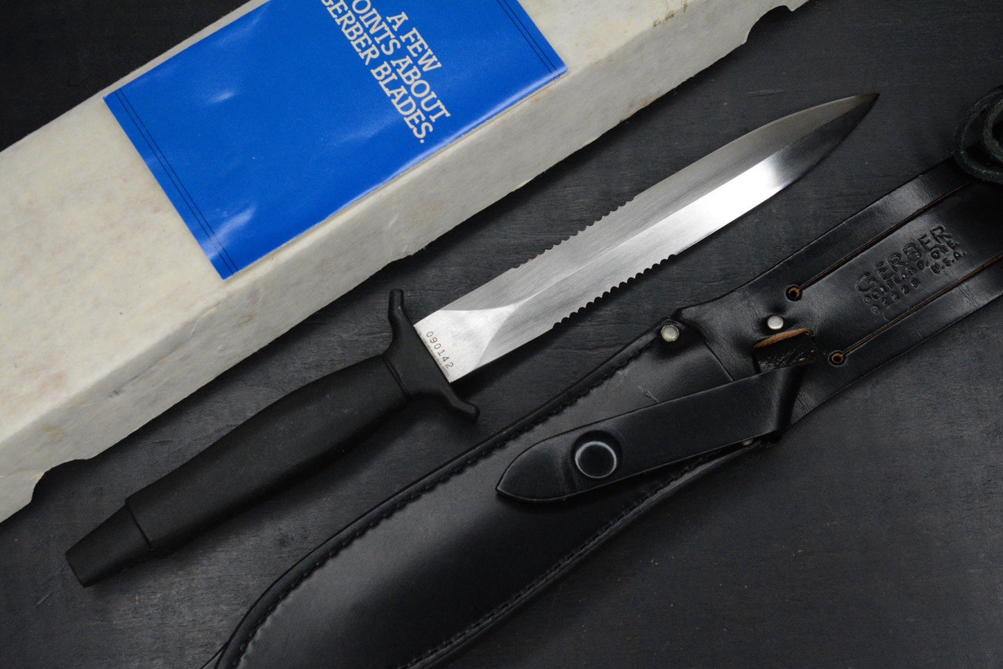 VINTAGE Paul Gerber 1979 MKII Survival Knive w/OEM Leather sheath & Box COMPLETE
