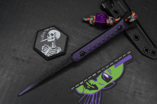 RARE Half Face Cardiac Spike Halloween SE Purple G-10 w/TKW Frankart & Patch