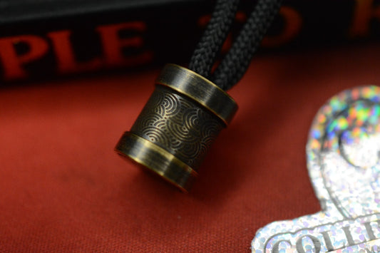 RARE Urban EDC Supply x Collins Trace - Seigahai Bead Darkened Brass Engraved