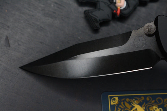 RARE Microtech Socom DLC Spike Grind Purple Haze Fat CF w/ Playge Bead/Wick Pack