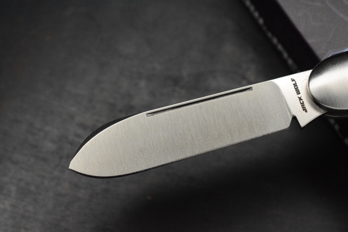 NEW Jack Wolf Knives Gateway Equal End Ebony Slip Joint / Satin Sandvik Blade