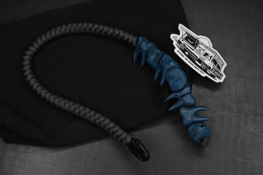 NEW Delicious Fist Bad Floss - 7x Blue Steel Broken Molar Beads/ 20” Paracord