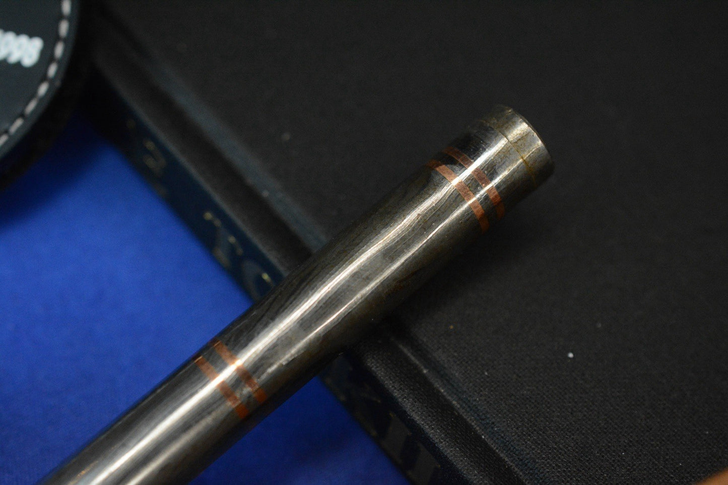 RARE Royal Creations Damascus & Copper Twist Cap Pen USA - Re Playge Microtech