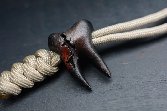 RARE Delicious Fist EDC Molar Bead - Blood Splatter Black/ Red - Hand Painted