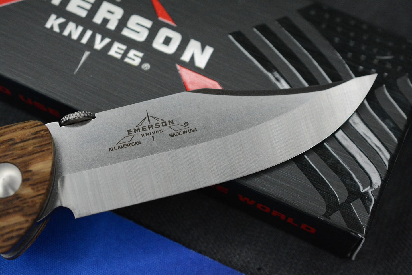 RARE Emerson Knives Liberty & Freedom - America 250 American Oak SN 47 of 50