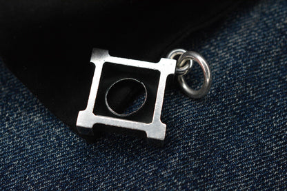RARE Steel Flame KillboX Grail Pendant- Sterling Silver w/ Blue Ano Ti Hardware