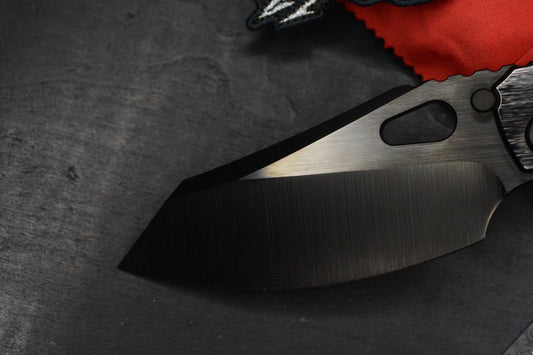 RARE Custom Knife Factory Rotten Evo 1.1 Barked Black DLC POLISHED w/ PDW Patch