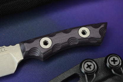 NEW T. Kell Knives WharnEDC Fixed Blade - Magnacut / Purple Marauder G10