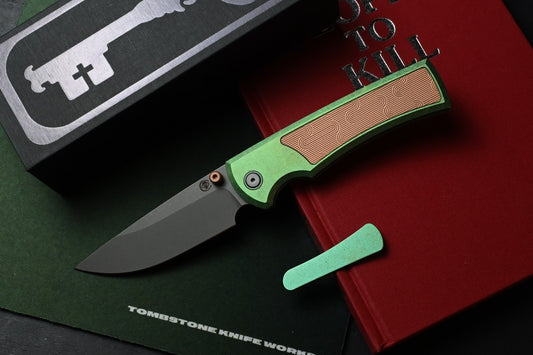 NEW CHAVES Knives Scape GOAT Street Corundum - Ti Mag Copper Inlays / M390