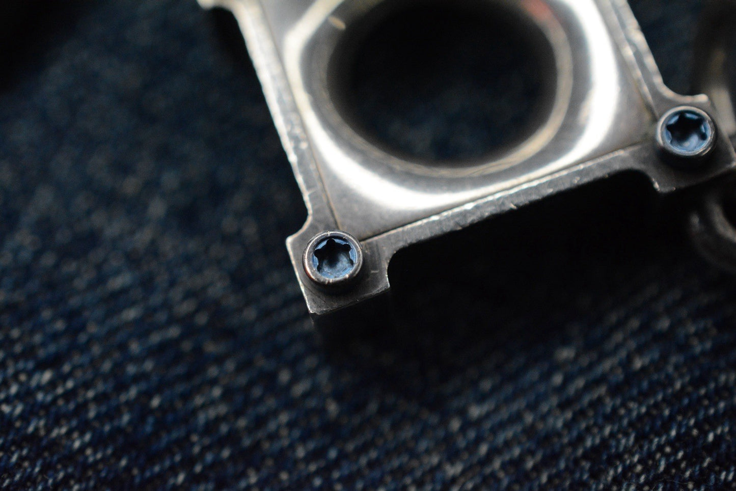 RARE Steel Flame KillboX Grail Pendant- Sterling Silver w/ Blue Ano Ti Hardware