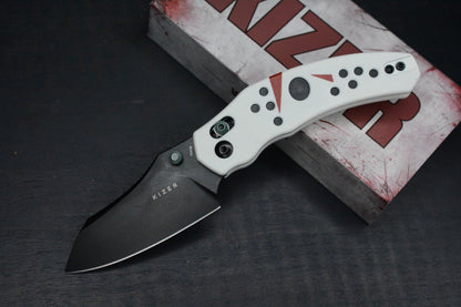 NEW Kizer Knives Bulldog “Jason” White G-10 - Halloween Special Edition EXC
