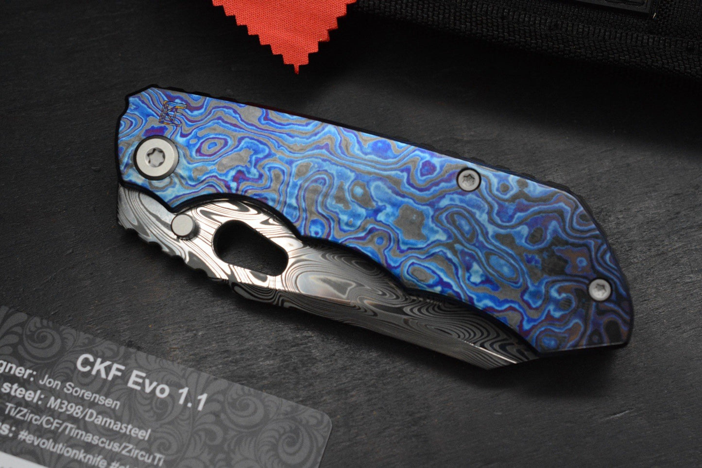 RARE Custom Knife Factory Rotten Evo 1.1 Full Dress Zircuti & Damasteel