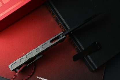 NEW CHAVES Knives Red Label Sangre Street - Black PVD M390 / Rocked Ti Handles