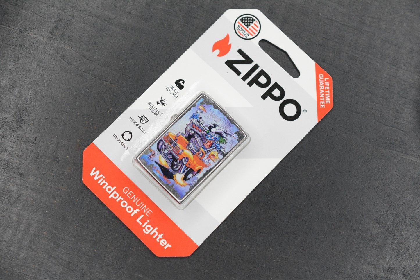 NEW Zippo x Rat Fink Ed Roth Joker Wild & Hot Dragster Purple - 2025 Lighter