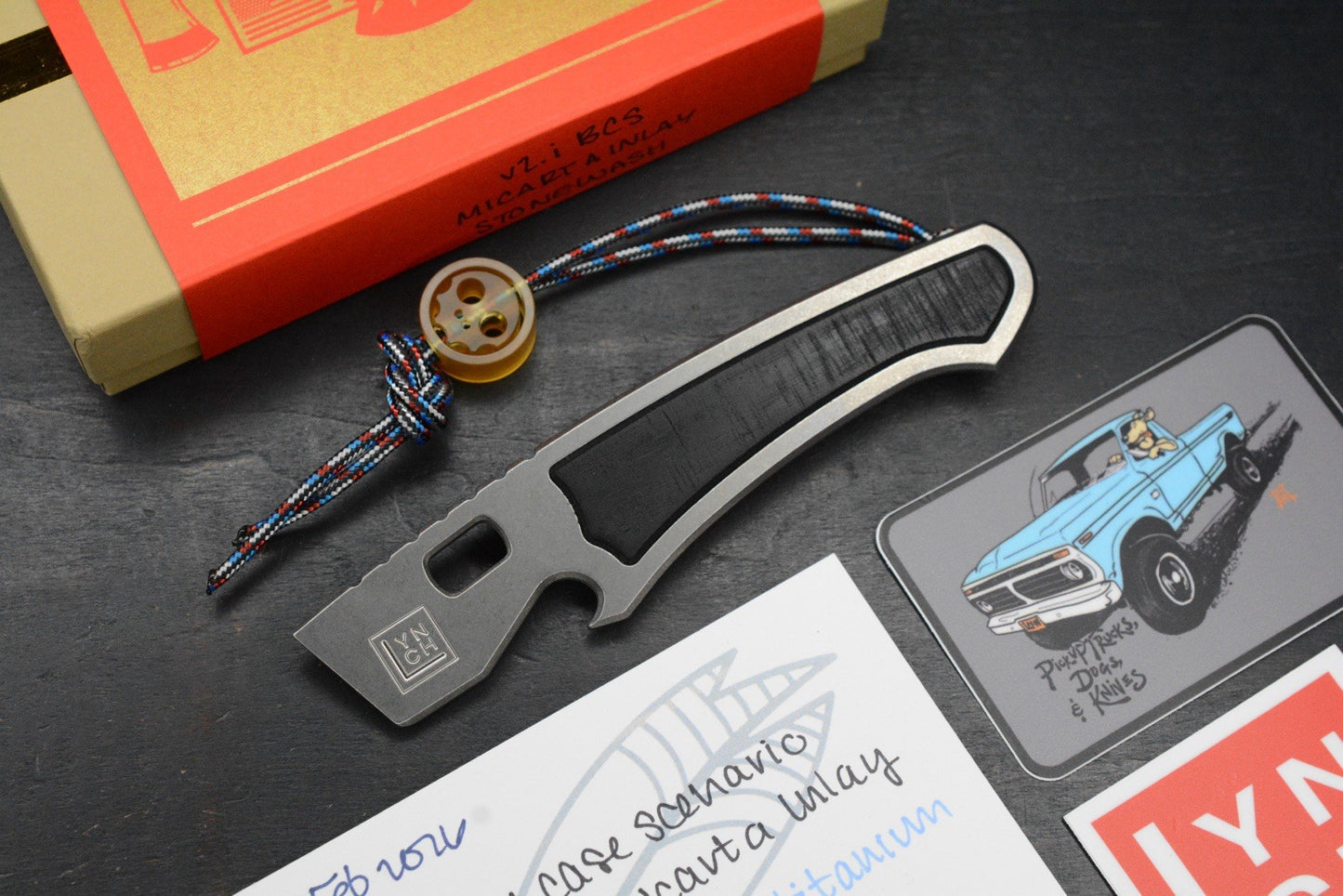NEW Lynch NW Best Case Scenario Pry - SW Ti / Black Micarta Inlays w/ Ultem Bead