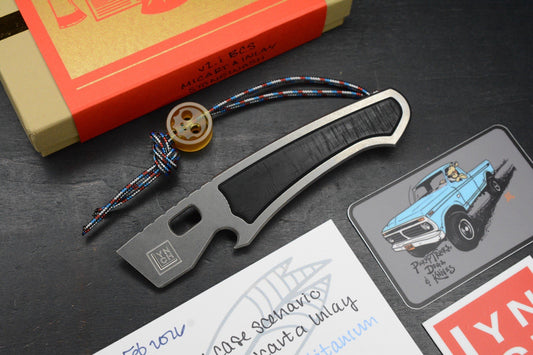 NEW Lynch NW Best Case Scenario Pry - SW Ti / Black Micarta Inlays w/ Ultem Bead