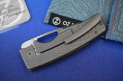 RARE Oz Machine Co Roosevelt Radial Frag Milled Scales / POLISHED Magnacut Blade